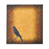 Bloc-note Corbeau gothique d'Halloween sur Orange (Devant)