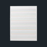 Bloc-note Cordes colorées Guitare acoustique<br><div class="desc">Le bloc-notes classique de la guitare acoustique comprend des feuilles qui se coordonnent avec des cordes de guitare en nylon arc-en-ciel. La feuille de musique vierge traditionnelle comprend 7 lignes pour la guitare avec les noms de chaîne de guitare standard listés et l'espace sur le dessus pour le titre de...</div>