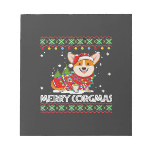 Bloc-note Corgi Chien Joyeux Corgmas Santa Corgi Noël Affreu