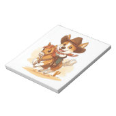 Bloc-note Corgi Cowboy � Chien de Rodéo Occidental (Tourné)