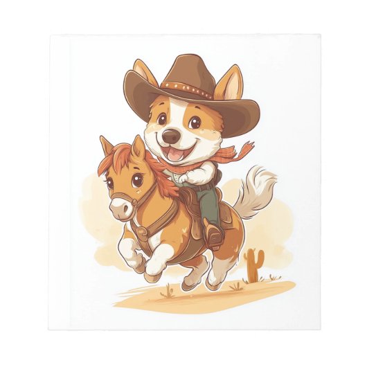 Bloc-note Corgi Cowboy � Chien de Rodéo Occidental (Devant)