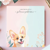 Bloc-note Corgi Dog Floral joli sourire Nom personnalisé