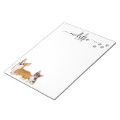 Bloc-note Corgi Love Aquarelle Monogramme Personnalisé (Incliné)