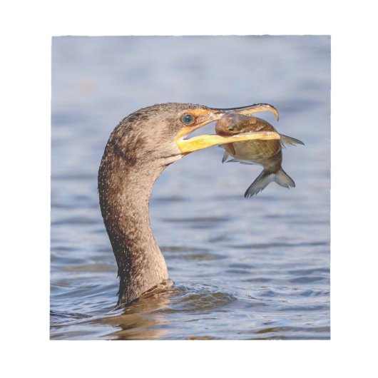 Bloc-note Cormoran avec un poisson (Devant)