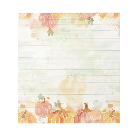 Bloc-note Correctif Citrouille aquarelle (Devant)