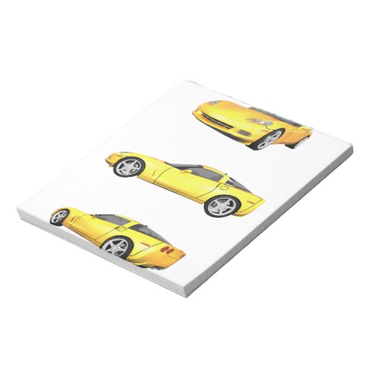 Bloc-note Corvette jaune : (Tourné)