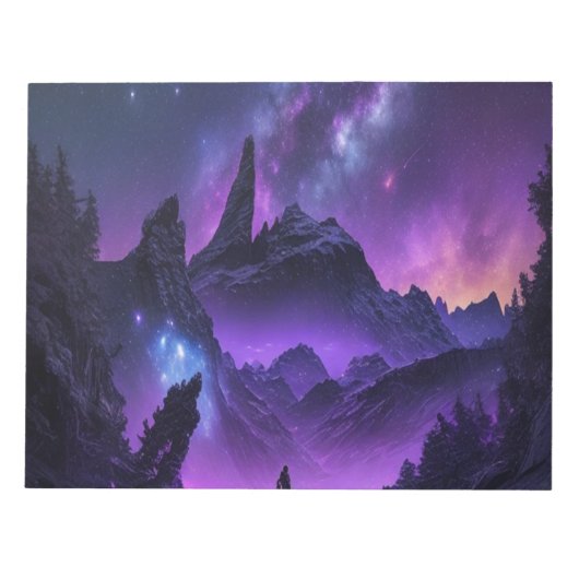 Bloc-note Cosmic Galaxy Night Sky Purple Sci-Fi Spiral (Devant)