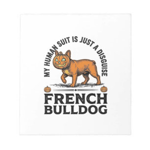 Bloc-note Costume de chemise de pumpkin de bouledogue frança