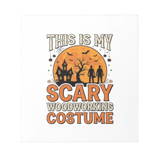 Bloc-note Costume de menuiserie effrayant Halloween Design V (Devant)