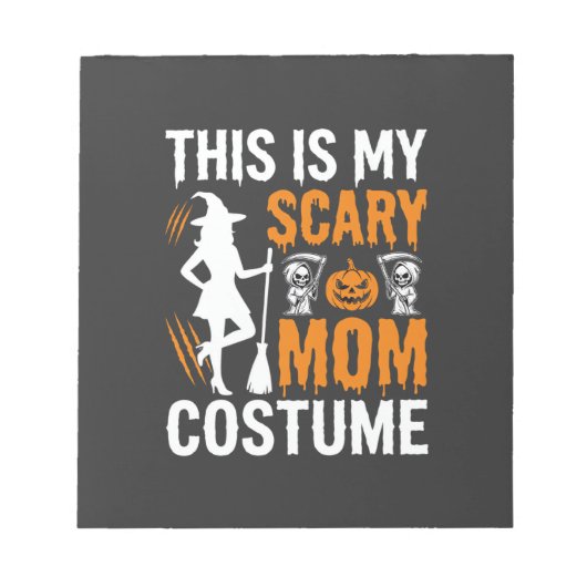Bloc-note Costume de sorcière d'Halloween maman effrayant dr (Devant)