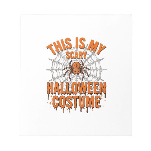 Bloc-note Costume Halloween effrayant Toile d'araignée Desig (Devant)