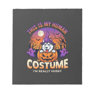 Bloc-note Costume Humain Husky Citrouille Halloween Fantômes