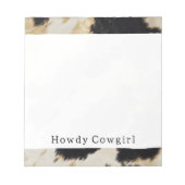 Bloc-note Cosy Black Cream Gold Southwest Cowhide (Devant)
