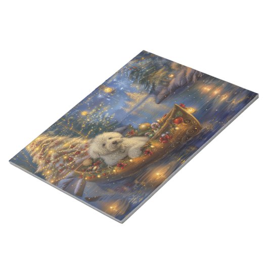 Bloc-note Coton De Tulear Noël Festive Voyage (Incliné)