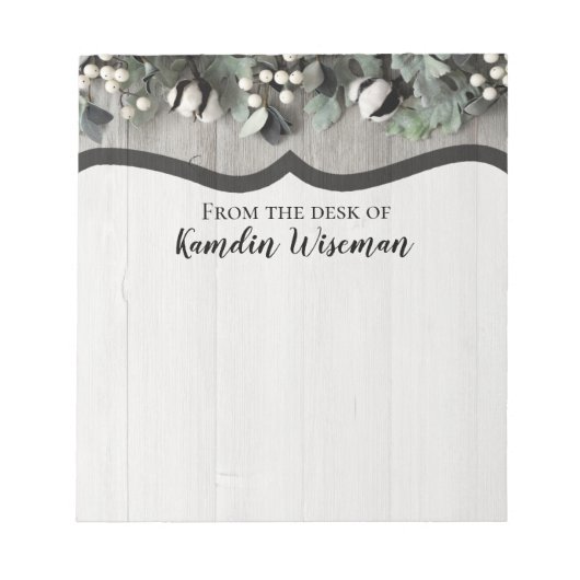Bloc-note coton Notepad personnalisé plante berries laine de (Devant)