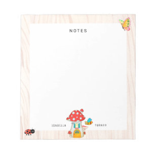 Bloc-note Cottage de champignons poilus Enchantés Animaux bo