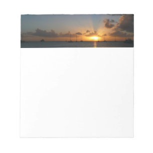 Bloc-note Coucher de soleil avec voiliers Paysage tropical P