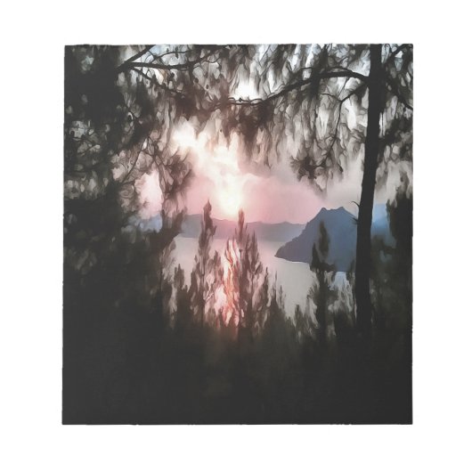 Bloc-note Coucher De Soleil De Marmaris Encadré De Palmiers (Devant)