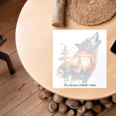 Bloc-note Coucher de soleil double exposition loup hurlant p