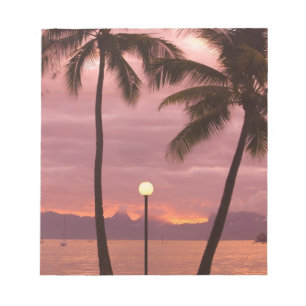 Bloc-note Coucher de soleil sur Moorea depuis la plage de So