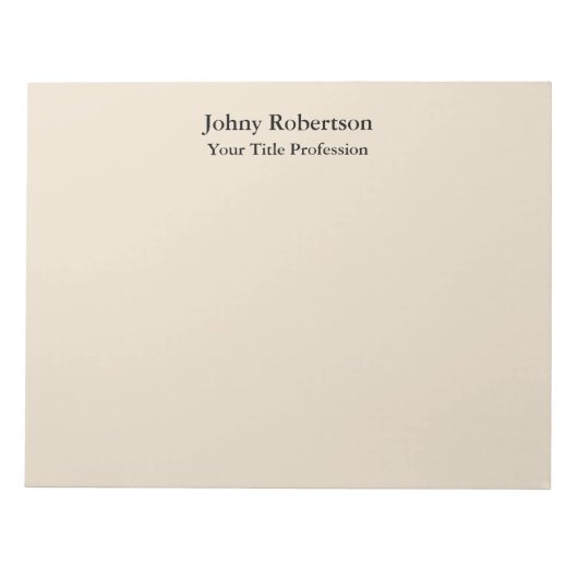 Bloc-note Couleur amande Plain élégant professionnel moderne (Devant)