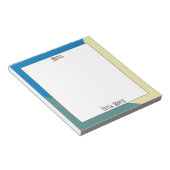 Bloc-note Couleur Beige Bleu Bleu Cute Girly Monogramme (Incliné)