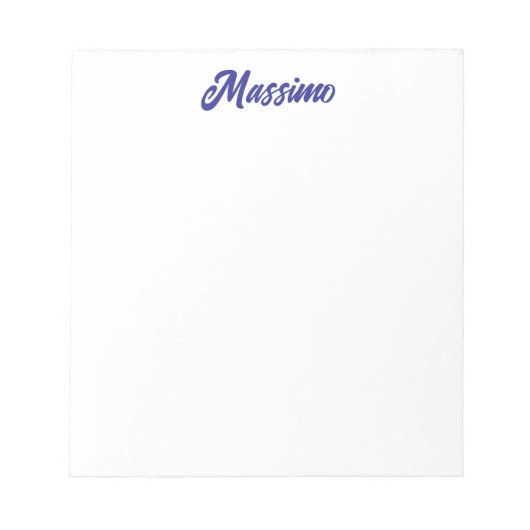 Bloc-note Couleur bleu profond calligraphie moderne simple d (Devant)
