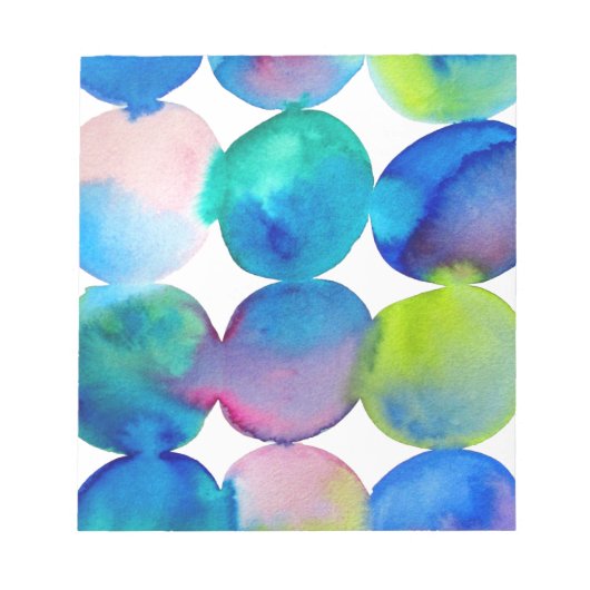Bloc-note Couleur cool bleu aquarelle art abstrait (Devant)