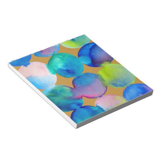 Bloc-note Couleur cool bleu aquarelle art abstrait (Incliné)