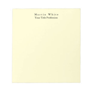 Bloc-note Couleur crème clair élégant professionnel moderne