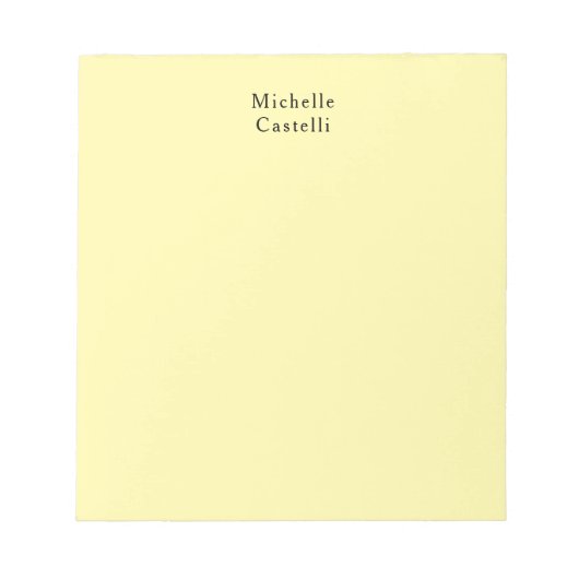 Bloc-note Couleur crème Professionnel Classique Unique Votre (Devant)