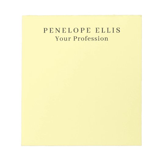 Bloc-note Couleur crème Unique Original Classique Profession (Devant)