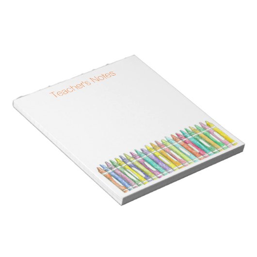 Bloc-note Couleur de l'école Crayons Notes de l'enseignant (Incliné)