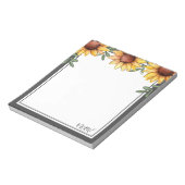 Bloc-note Couleur de tournesol Monogramme (Tourné)