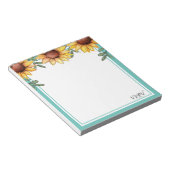 Bloc-note Couleur de tournesol Monogramme (Incliné)