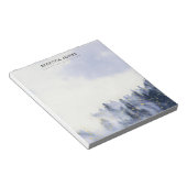 BLOC-NOTE COULEUR D'EAU BLEU PAYSAGE ARBRE FOLIAGE MONOGRAMM (Incliné)