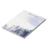 BLOC-NOTE COULEUR D'EAU BLEU PAYSAGE ARBRE FOLIAGE MONOGRAMM (Tourné)