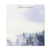 BLOC-NOTE COULEUR D'EAU BLEU PAYSAGE ARBRE FOLIAGE MONOGRAMM (Devant)