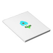 Bloc-note Couleur d'eau bleu vert ajouter votre nom texte pe (Incliné)