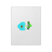 Bloc-note Couleur d'eau bleu vert ajouter votre nom texte pe (Tourné)