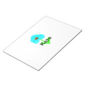 Bloc-note Couleur d'eau bleu vert ajouter votre nom texte pe (Incliné)