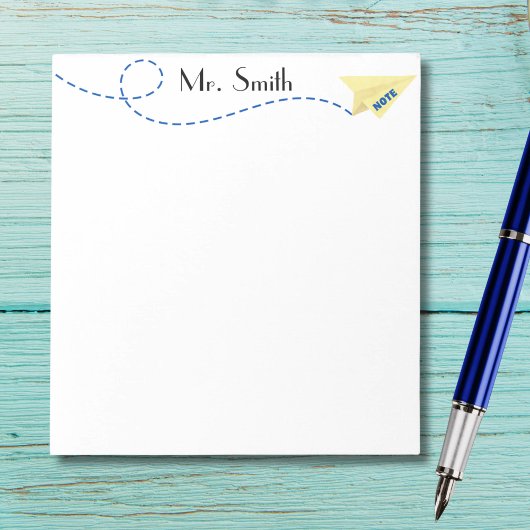 Bloc-note Couleur d'eau douce Papier avion avec note, Person