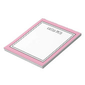 Bloc-note Couleur éditable Rose Blanc Personnalisé (Tourné)