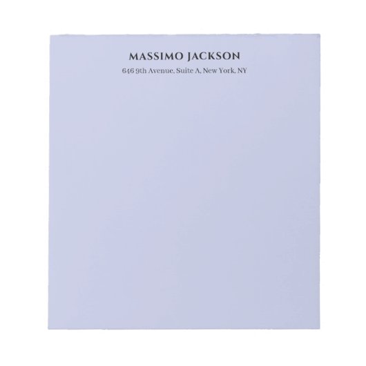 Bloc-note Couleur lilas professionnelle design moderne minim (Devant)