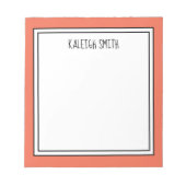 Bloc-note Couleur modifiable blanc corail personnalisé (Devant)