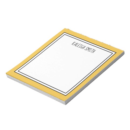 Bloc-note Couleur modifiable blanc jaune personnalisé (Tourné)