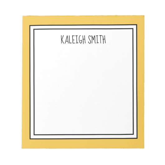 Bloc-note Couleur modifiable blanc jaune personnalisé (Devant)