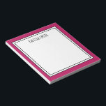 Bloc-note Couleur modifiable blanc rose pâle personnalisée<br><div class="desc">Pink clair (la couleur arrière - plan peut être modifiée) bloc-notes personnalisé avec votre nom ou tout texte que vous choisissez en haut.</div>
