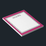 Bloc-note Couleur modifiable blanc rose pâle personnalisée<br><div class="desc">Pink clair (la couleur arrière - plan peut être modifiée) bloc-notes personnalisé avec votre nom ou tout texte que vous choisissez en haut.</div>