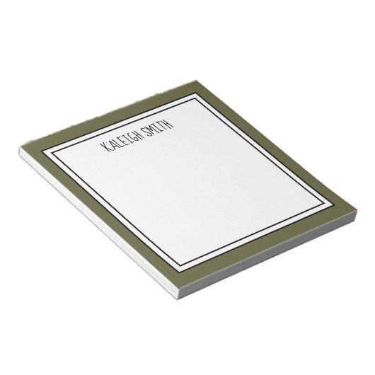 Bloc-note Couleur modifiable blanc vert mousse personnalisée (Incliné)